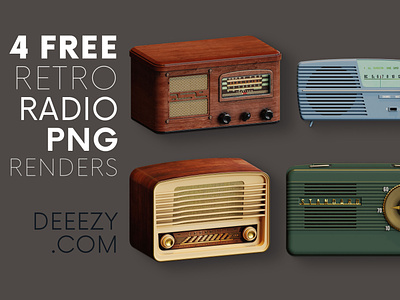 Free Retro Radio PNG Graphics