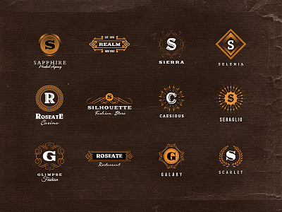 Simple Retro Logo Templates v.1 badges banners elements fonts insignias logos resizable retro signs templates typography vintage