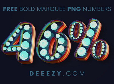 Bold Marquee - Free 3D Numbers 3d 3d letters 3d numbers decorative deeezy display font font free free font free graphics free typography freebie headers light bulbs logo marquee png retro typography vintage