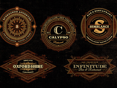 Complex Logos/Signs/Badges v.2 badges banners elements fonts insignias logos retro signs templates typography vector vintage