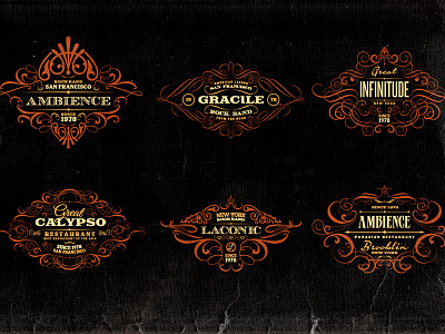 Ornamental Headers & Frames v.1 badges banners elements fonts insignias logos retro signs templates typography vector vintage