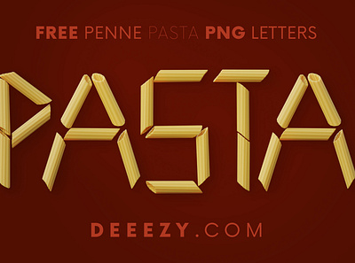 Penne Pasta - Free 3D Lettering 3d 3d font 3d graphics 3d letters deeezy font food free free font free graphics free typography freebie freebies pasta penne typography