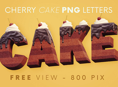 Cherry Cake Free 3D Lettering 3d 3d art 3d font bakery cake deeezy font food free free font free graphics free typography freebie freebies typography