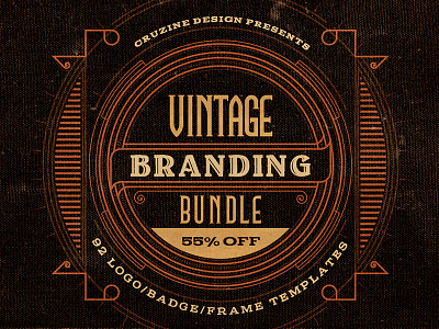 Vintage Branding Bundle (55% OFF) badge branding bundle discount identiry logo retro sale template typography vintage