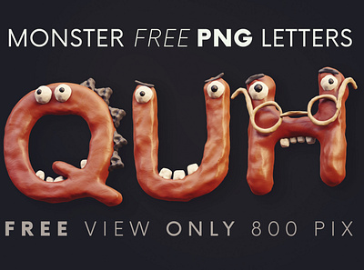 Plasticine Monsters - Free 3D Lettering 3d 3d letters alphabet deeezy font for kids free free font free graphics free typography freebie freebies funny lettering monsters plasticine playdoh playful png typography