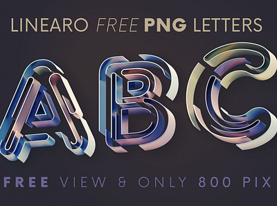 Linearo - Free 3D Lettering 3d 3d letters colorul creative deeezy font free free alphabet free font free graphics free typography freebie freebies future futuristic lineart metalic modern typography