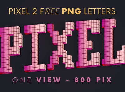 Pixel 2 - Free 3D Lettering 3d 3d font 3d letters 3d typography deeezy font free free font free graphics free typography freebie freebies funny font game font geometric logo minecraft typography