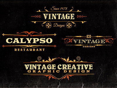 4 Free Ornamental Headers v.1 badge dealjumbo download free freebie header logo photoshop retro template typography vintage