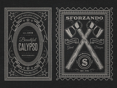 Rectangle Vintage Badges v.1