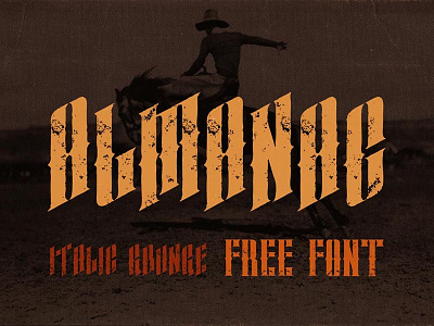 Almanac Italic Grunge - Free Font