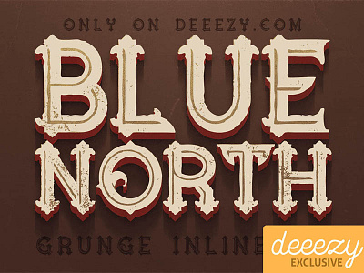 Free Font - Blue North Inline Grunge cool typography deeezy font free free font free typography freebies logo retro font typography vintage font vintage typography