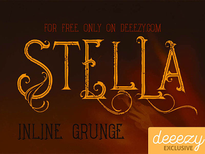 Free Font - Stella Inline Grunge cool typography deeezy font free free font free typography freebies logo retro font typography vintage font vintage typography