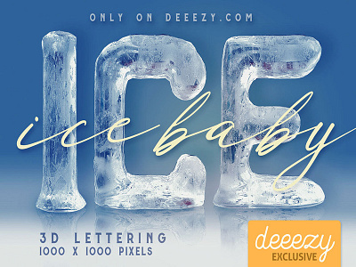 Ice Ice Baby FREE 3D Lettering 3d lettering free free effects free graphics free lettering free typography freebie graphics ice ice effects ice font