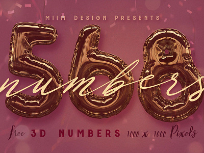 Free Foil Balloon 3D Numbers 3d numbers baloon baloon lettering foil baloon free free graphics free numbers free typeface free typography freebie graphics party