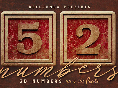 Free Vintage Wooden Box 3D Numbers