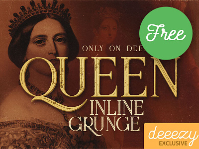 Free Font - Queen Inline Grunge