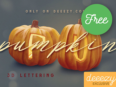 FREE Pumpkin 3D Lettering 3d font 3d pumpkin 3d typography free free 3d lettering freebie halloween halloween font halloween typography pumpkin scarry unique typography