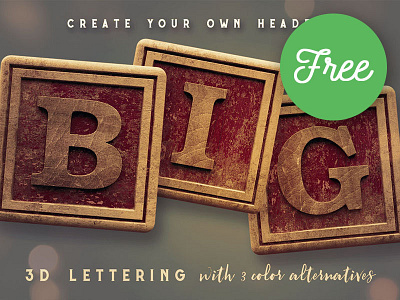 FREE Vintage Wooden Box 3D Lettering
