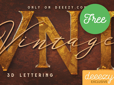 FREE Vintage Style 3D Lettering 3d font 3d lettering free freebie gold golden golden lettering grunge font vintage vintage font vintage lettreing