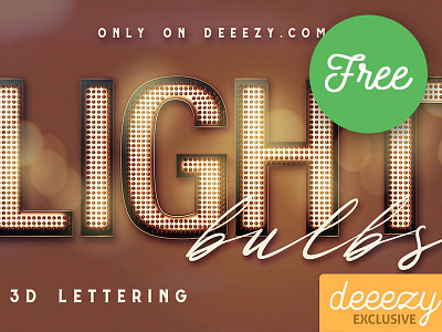 FREE Light Bulbs Lettering 3d lettering font free free font free graphics free lettering grunge light bulbs light typography marquee typography vintage typography