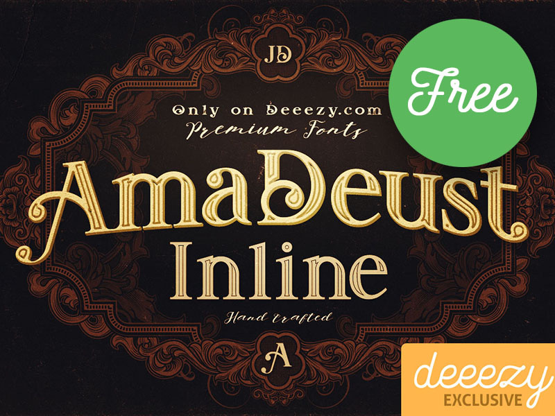 Amadeust Inline FREE Font typeface font retro typography vintage typography victorian font gothic font inline font vintage font grunge font free font freebie free
