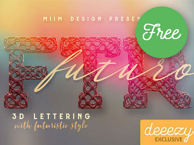 Futuro FREE 3D Lettering creative typeface free free 3d lettering free font free graphics free lettering free typeface freebie futuristic industrial typography