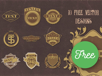 10 Free Vintage Badges 1 badge branding free free graphics free shapes free vectors freebie logo retro template vector vintage