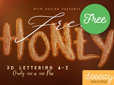 Honey Honey FREE 3D Lettering 3d 3d font 3d lettering free free download free font free graphics free lettering freebie honey liquid typography