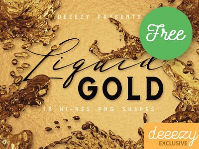 12 Free Liquid Gold Shapes 3d 3d shapes fancy free free download free graphics free shapes freebie golden liquid splash