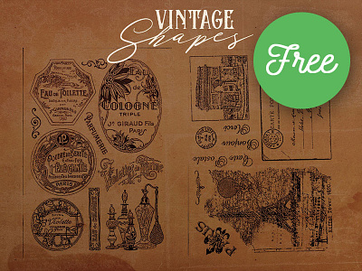 Free Vintage Shapes & Backgrounds badge free free download free graphics free shapes freebie graphics grunge logo shapes textures vintage