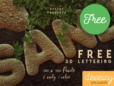 Sand or Soil FREE 3D Lettering 3d 3d lettering 3d typography deeezy free free download free font free graphics free lettering free typography freebie grunge sand sand font soil soil font