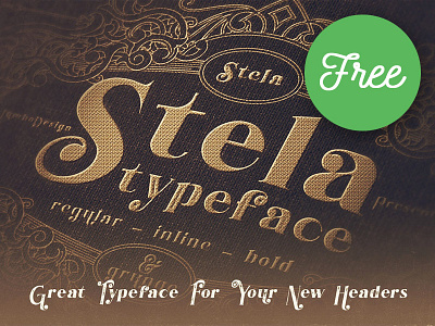 Stela Bold Inline – Free Font decorative font deeezy display font display typeface download fonts free free font freebie retro font serif font typography victorian vintage font