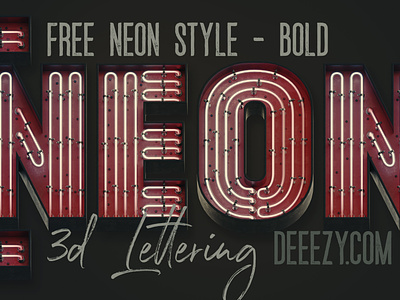 Free Bold Retro Neon 3D Lettering