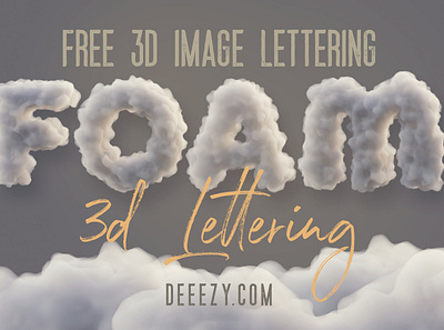 Free Foam or Cloud 3D Lettering 3d 3d font 3d letters 3d typography cloud cloud font deeezy foam font free free font free graphics free typography freebie freebies smoke smoke font typography