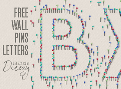 Free Wall Pins 3d Lettering 3d lettes creative font creative typography decorative deeezy font free free font free graphics free typography freebie freebies funny font funny typography header pins typography wall pins