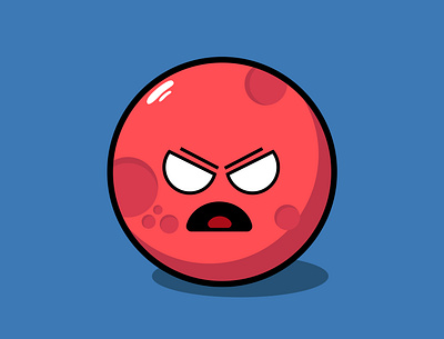 The Angry Mars animation artstronaut astronomy cartoon design freelance graphic design illustration logo mars mascot planet vector