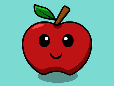 The Smiling Apple apple artstronaut branding cartoon fresh fruit garden graphic design healthy illustration logo red smile