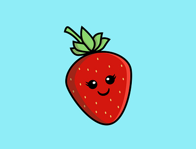 The Smiling Strawberry artstronaut branding cartoon design diet fresh fruit garden graphic design healty illustration smile strawberry vector