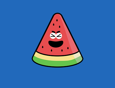 The Laughing Watermelon 3d animation artstronaut branding cartoon design emoticon fruits graphic design illustration logo mascot vector watermelon