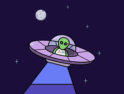 The artstronaut UFO alien artstronaut astronomy branding cartoon cosmos design graphic design illustration logo solar system space ufo ui ux vector