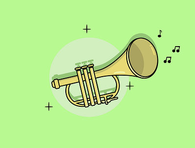 The golden trumpet 3d animation artstronaut branding cartoon classic design gold graphic design illustration logo motion graphics music trumpet ui ux vector