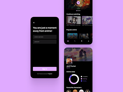 Anime Streaming app anime app appdesign concept dailyui dark darkmode design naruto signup signupform ui uiinspiration ux