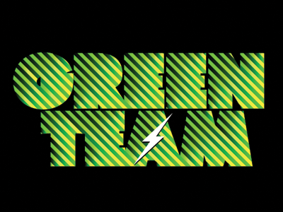 Green Team lettering type