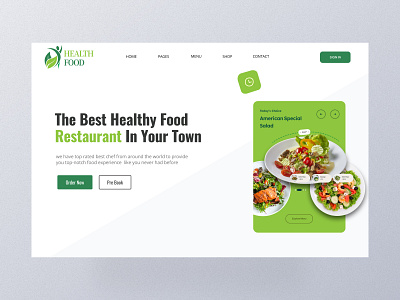 Healthy Food Header Design figma food graphic design marketing restaurant uiux visual web design