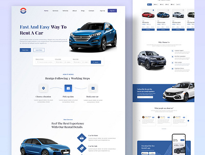 Automobile Workshop Website automobile car rental figma motobike uiux web design workshop