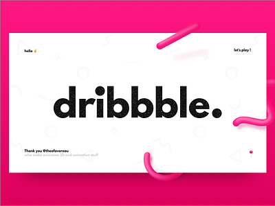 What's up Dribbble ?! 3d background pattern depth interface landing pink portfolio shadow
