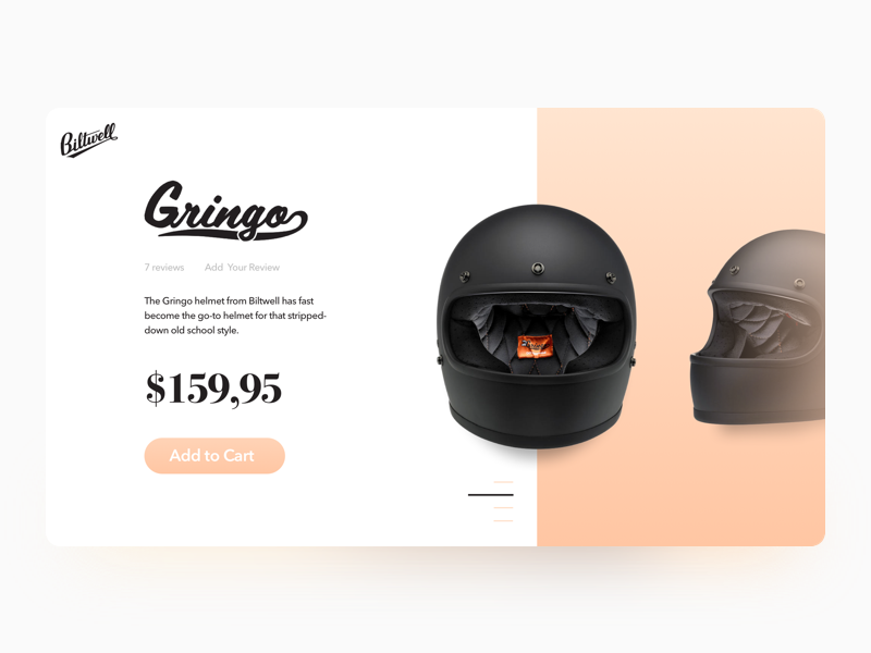 El Gringo - Product Details Card shadow gradient ui motorcycle product card product details