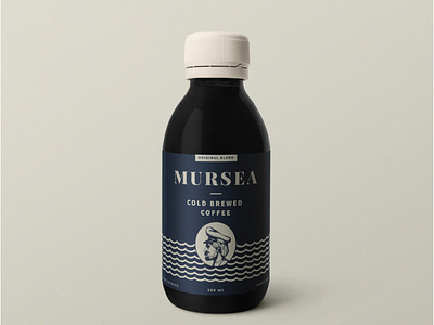 Mursea bottle brand branding captain coffee cold brew label label design labeldesign ocean package package design packaging product sailor waves