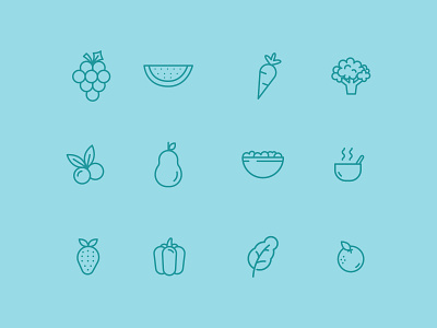Food icons set food fruit health healthy icon icon set icons lineart nutrition nutritional nutritionist vegetables