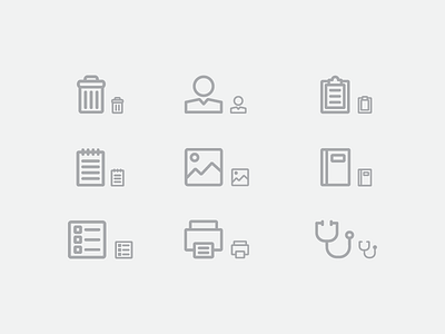 Responsive Icons app collection delete icon line print responsive set stroke ui web